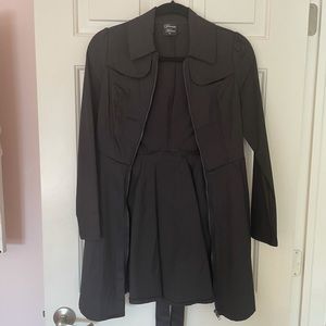 Xenia Black Bow Trench Coat